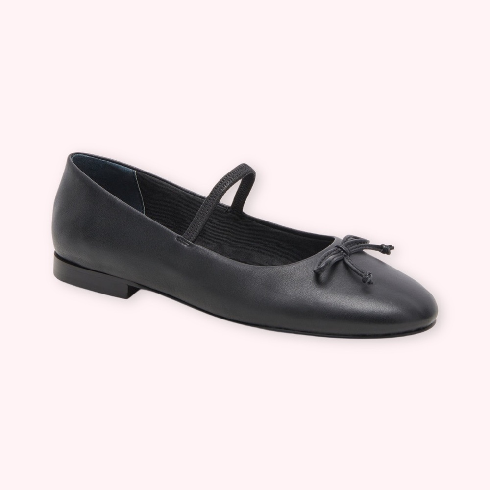 Dolce Vita Black Leather Carin Ballet Flats